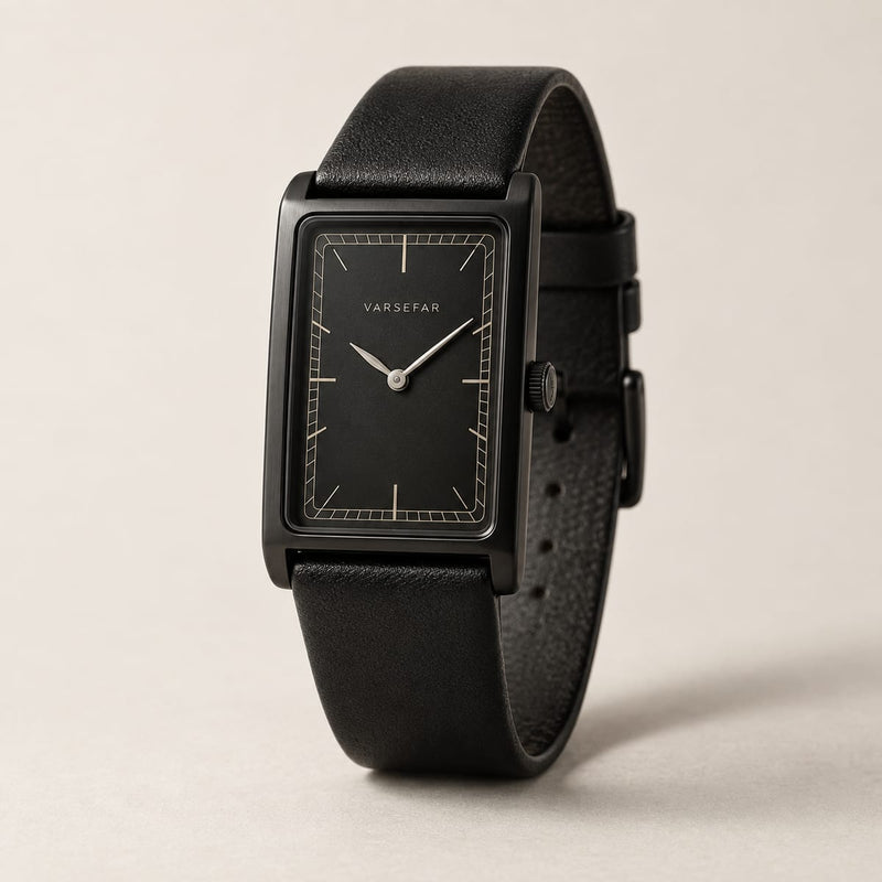 Varsefar Nightfall black rectangular watch