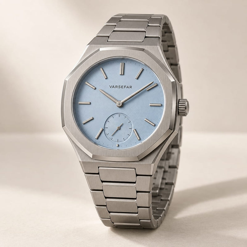 Varsefar Horizon watch with pale blue dial